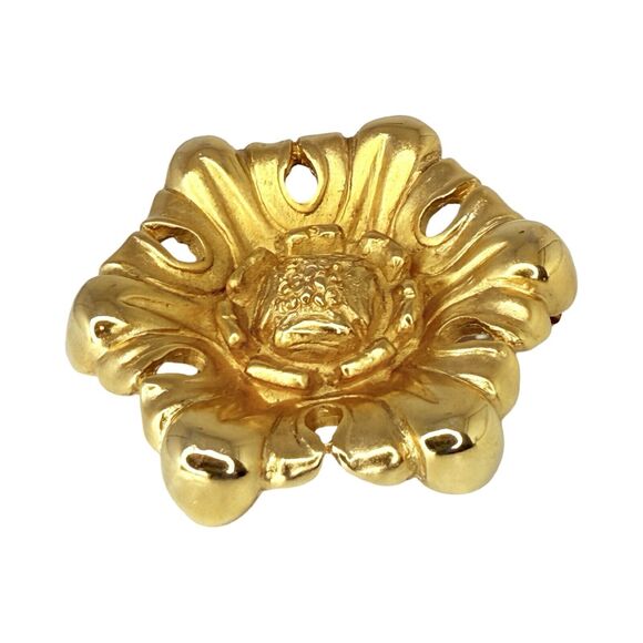 Erwin Pearl Gold Plated Floral Brooch Pin Statement Jewelry Elegant Signed RARE - Picture 8 of 16